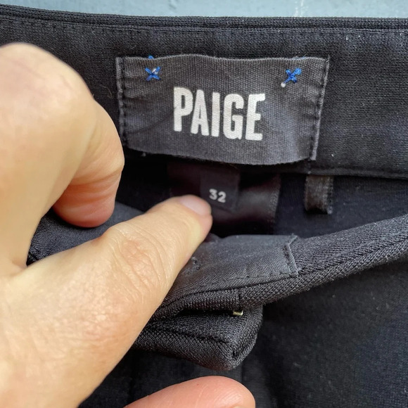 Paige Black Straight Leg Los Feliz Ankle Pant,  size 32 - Picture 10 of 14